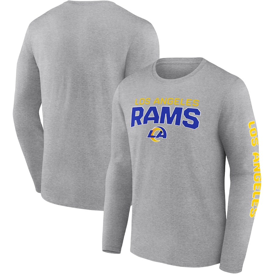 Los Angeles Rams Heathered Gray Go the Distance Long Sleeve T-Shirt - Man