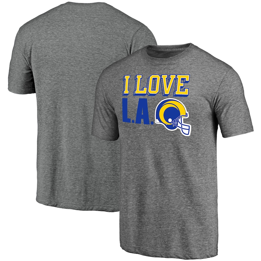 Los Angeles Rams Heathered Gray Hometown Tri-Blend T-Shirt - Man Los Angeles Rams Heathered Gray Hometown Tri-Blend T-Shirt - Man