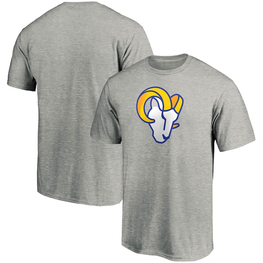 Los Angeles Rams Heathered Gray Primary Logo T-Shirt - Man