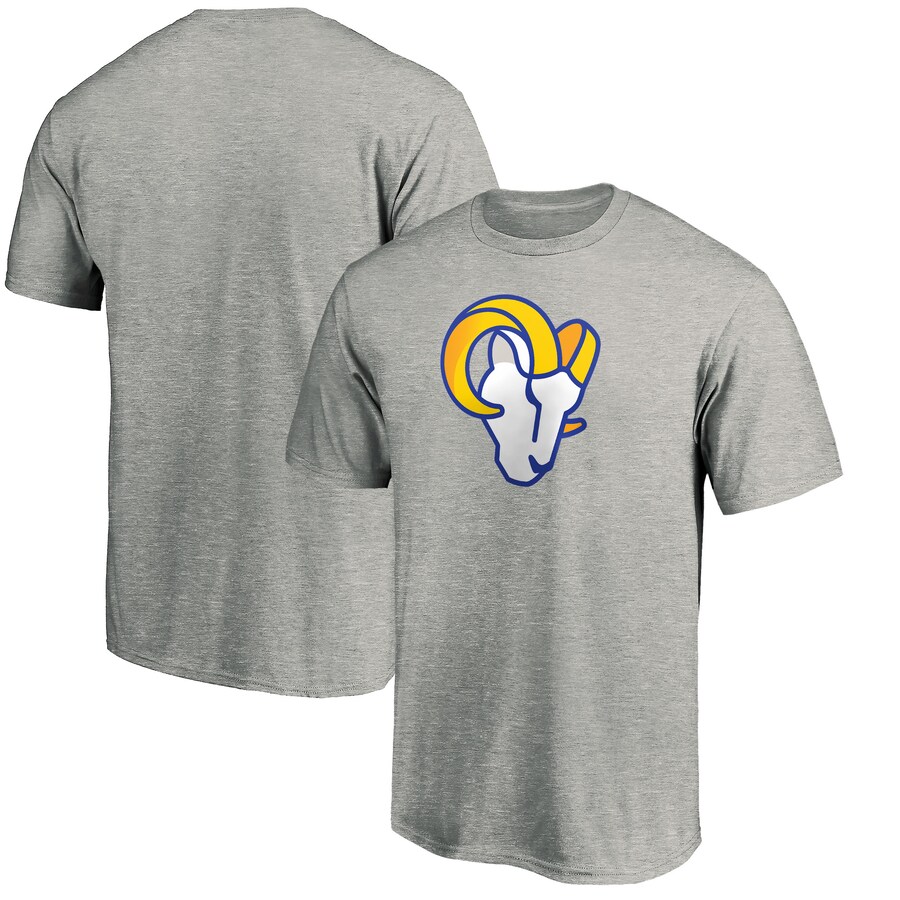 Los Angeles Rams Heathered Gray Primary Team Logo T-Shirt - Man Los Angeles Rams Heathered Gray Primary Team Logo T-Shirt - Man