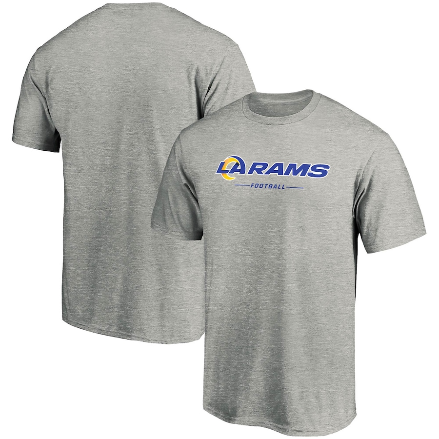 Los Angeles Rams Heathered Gray Team Lockup Logo T-Shirt - Man