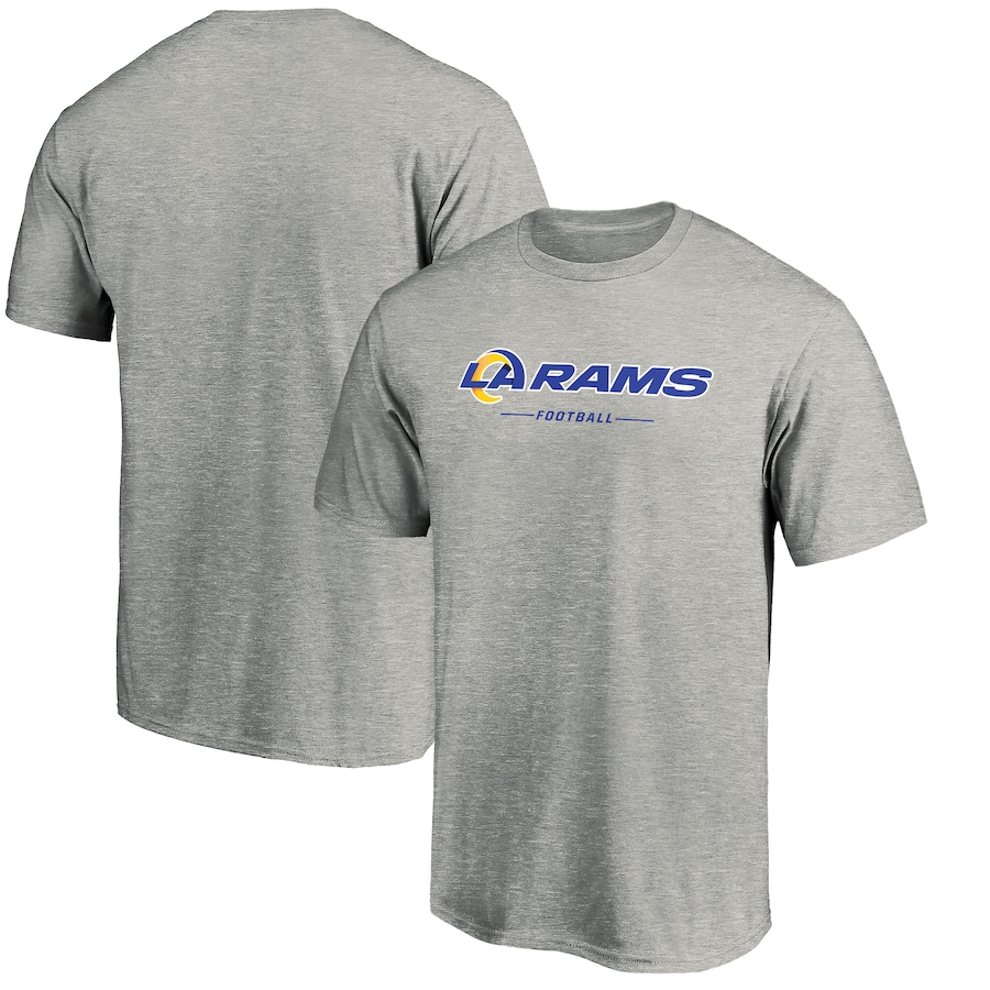 Los Angeles Rams Heathered Gray Team Lockup T-Shirt - Man Los Angeles Rams Heathered Gray Team Lockup T-Shirt - Man
