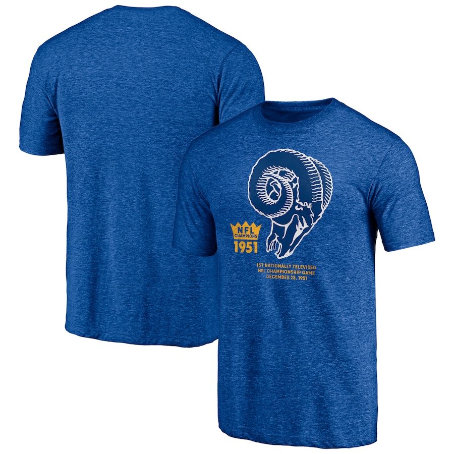 Los Angeles Rams Heathered Royal Hometown Collection Throwback T-Shirt - Man Los Angeles Rams Heathered Royal Hometown Collection Throwback T-Shirt - Man