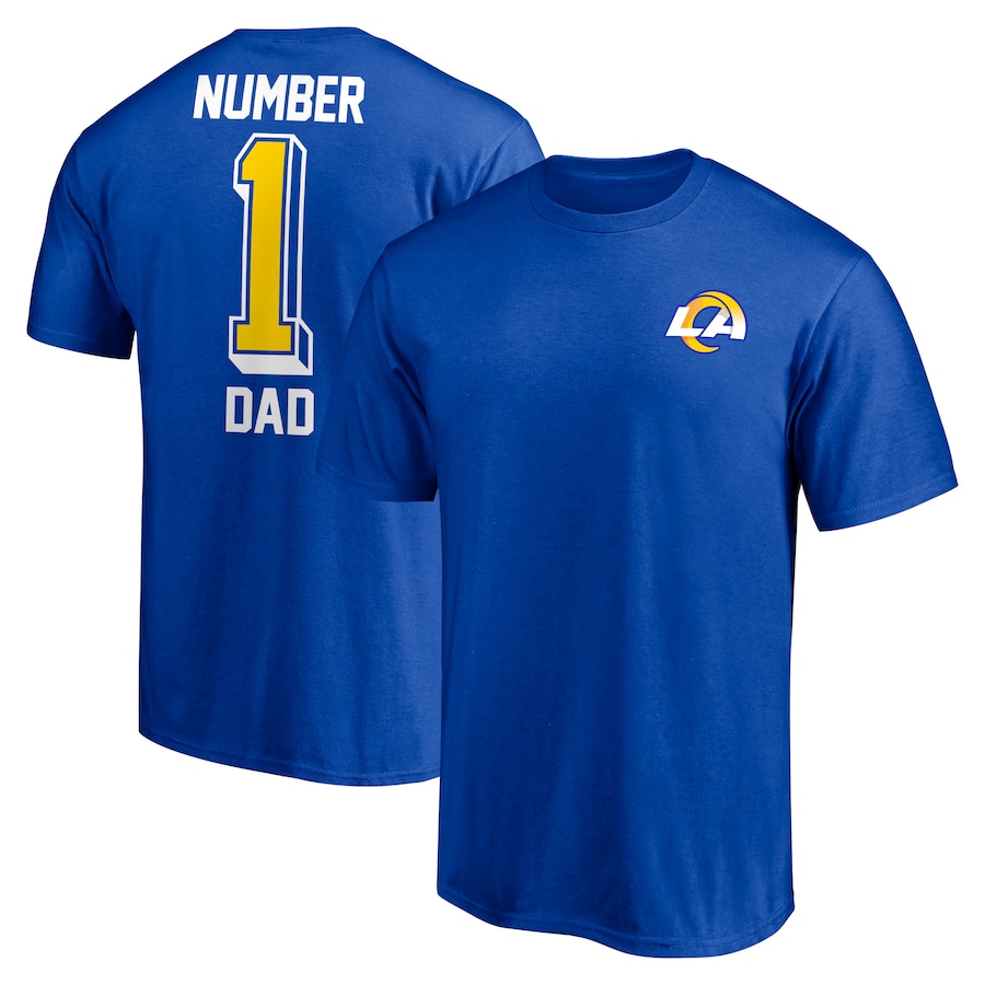 Los Angeles Rams Royal #1 Dad T-Shirt - Man Los Angeles Rams Royal #1 Dad T-Shirt - Man
