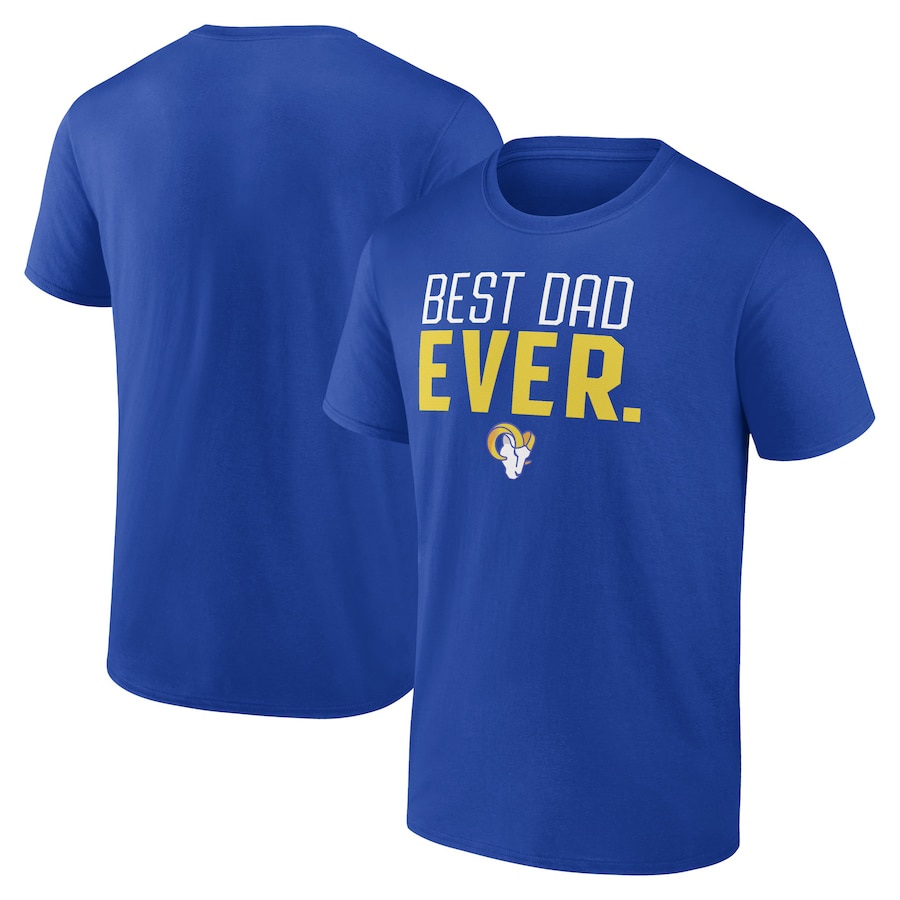 Los Angeles Rams Royal Best Dad Ever Team T-Shirt - Man Los Angeles Rams Royal Best Dad Ever Team T-Shirt - Man
