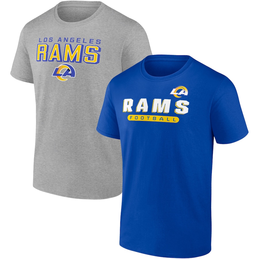 Los Angeles Rams Royal/Heathered Gray T-Shirt Combo Pack - Man Los Angeles Rams Royal/Heathered Gray T-Shirt Combo Pack - Man
