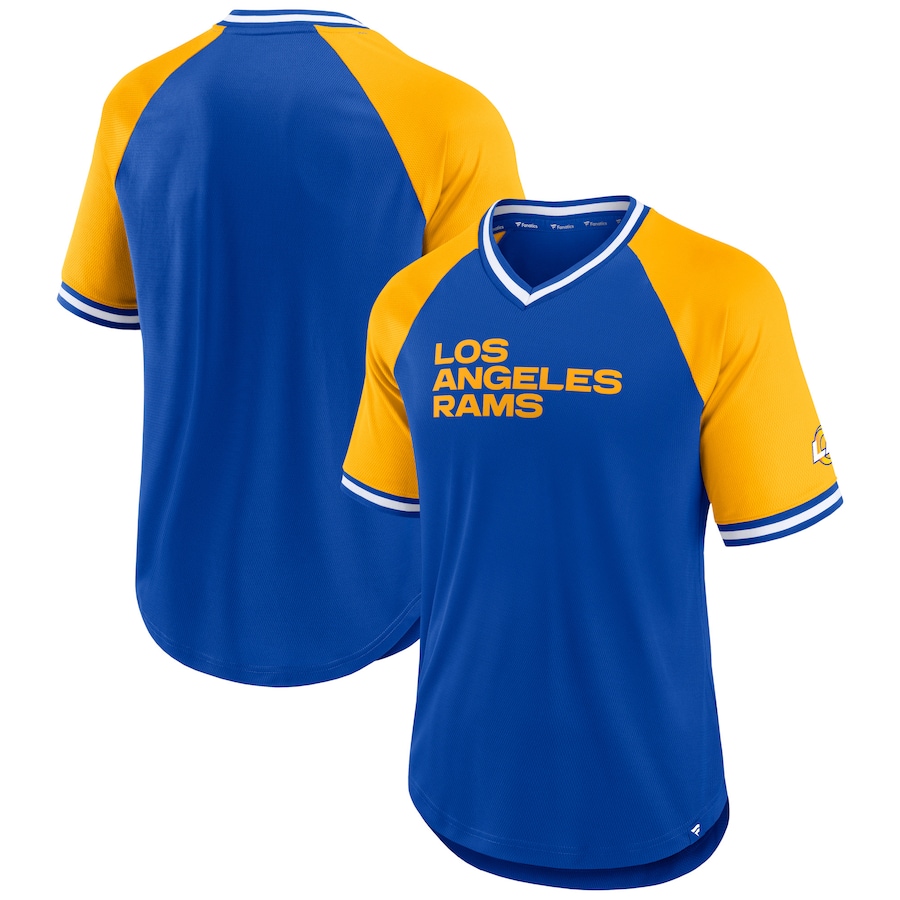 Los Angeles Rams Royal Second Wind Raglan V-Neck T-Shirt - Man Los Angeles Rams Royal Second Wind Raglan V-Neck T-Shirt - Man
