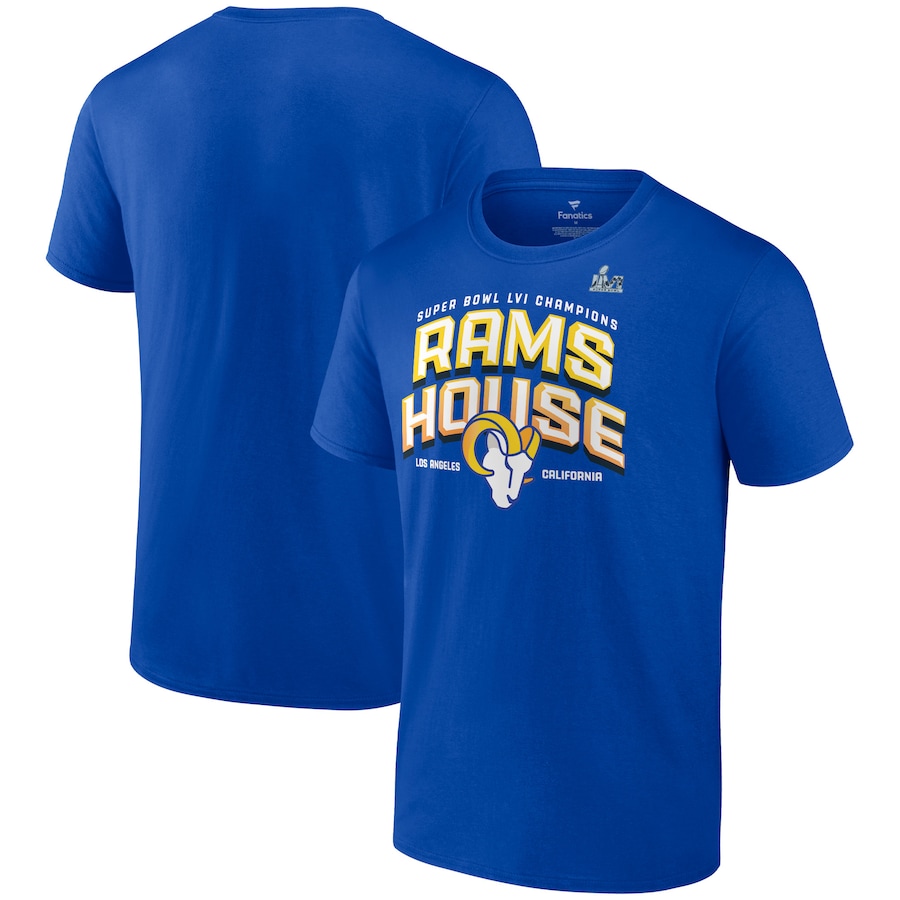 Los Angeles Rams Royal Super Bowl LVI Champions Running Back Hometown T-Shirt - Man Los Angeles Rams Royal Super Bowl LVI Champions Running Back Hometown T-Shirt - Man