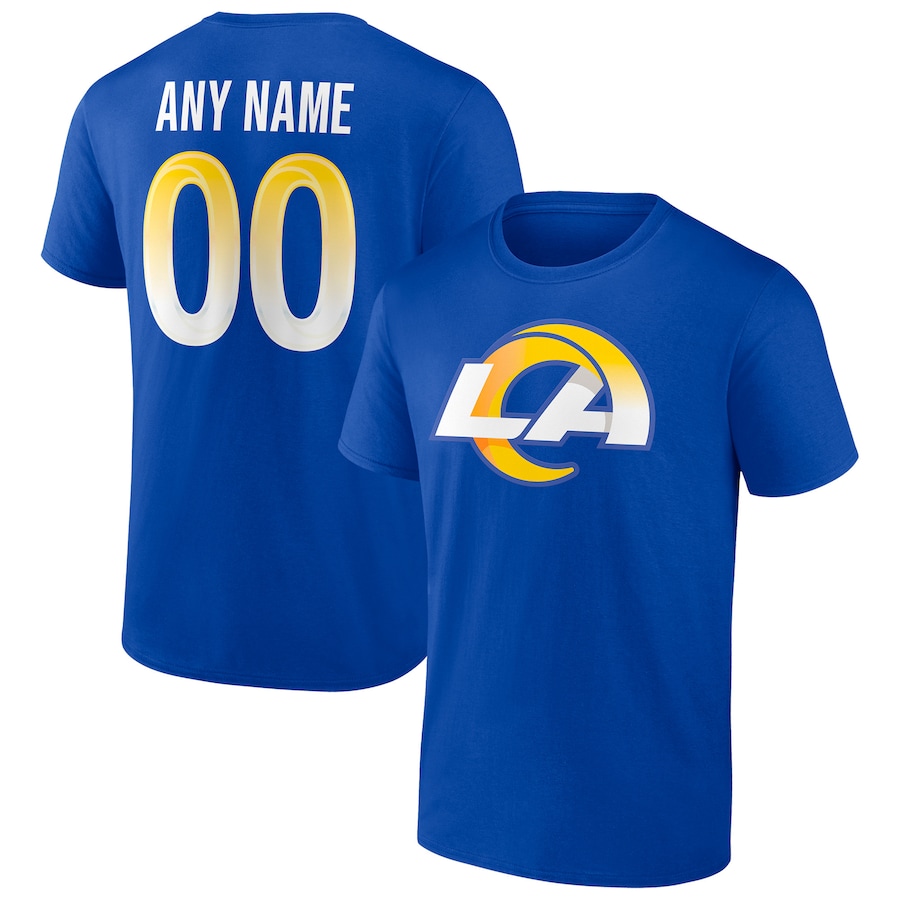Los Angeles Rams Royal Team Authentic Personalized Name & Number T-Shirt - Man Los Angeles Rams Royal Team Authentic Personalized Name & Number T-Shirt - Man