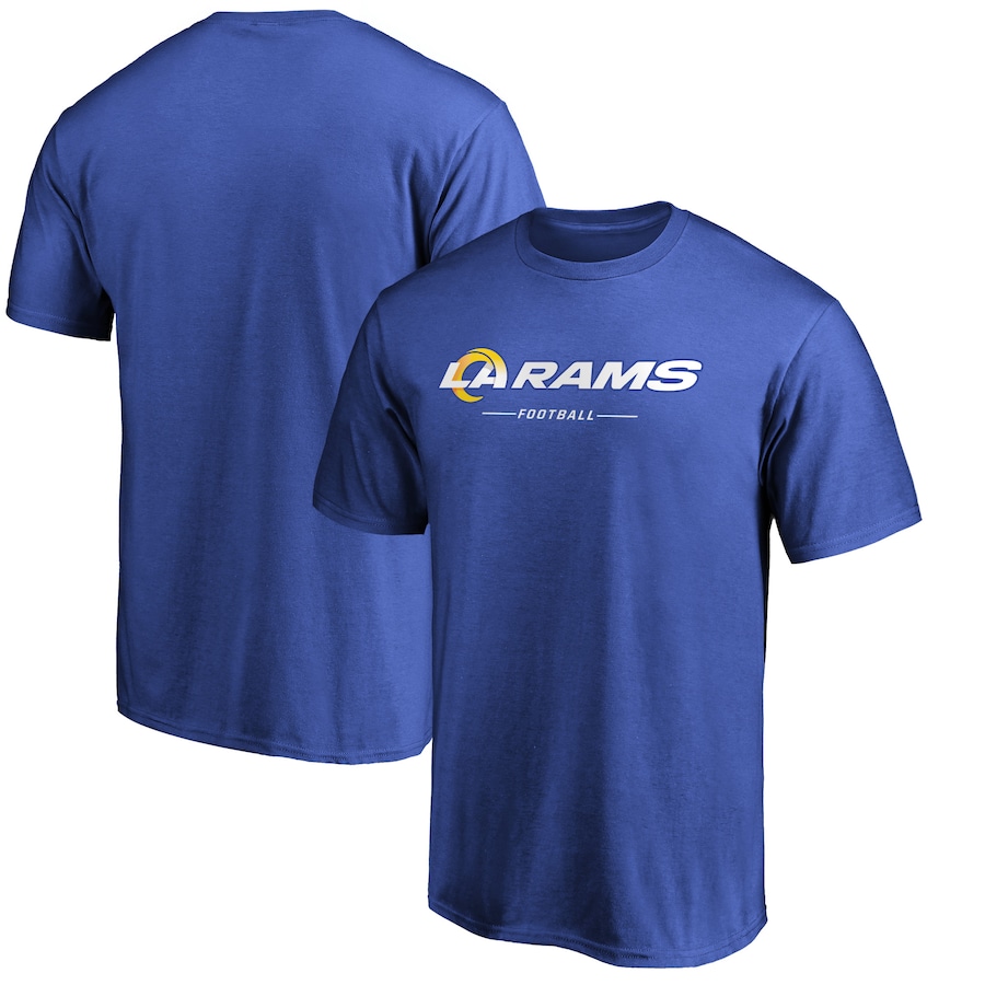 Los Angeles Rams Royal Team Lockup Logo T-Shirt - Man Los Angeles Rams Royal Team Lockup Logo T-Shirt - Man