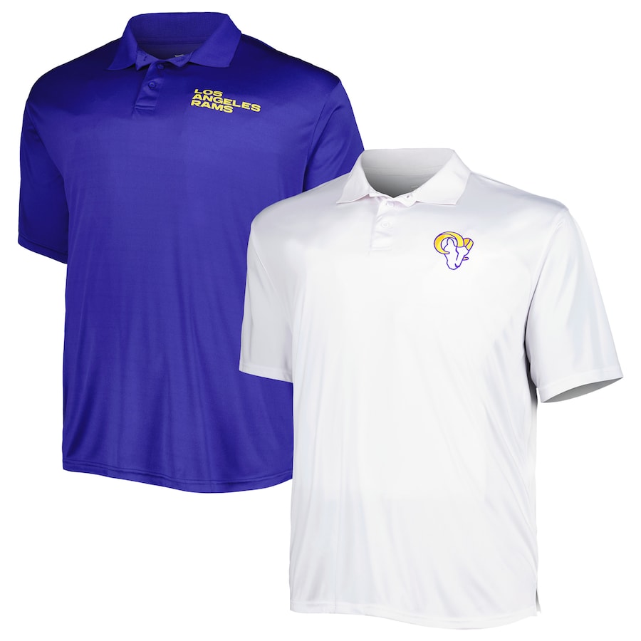 Los Angeles Rams Royal/White Solid Two-Pack Polo Set - Man Los Angeles Rams Royal/White Solid Two-Pack Polo Set - Man