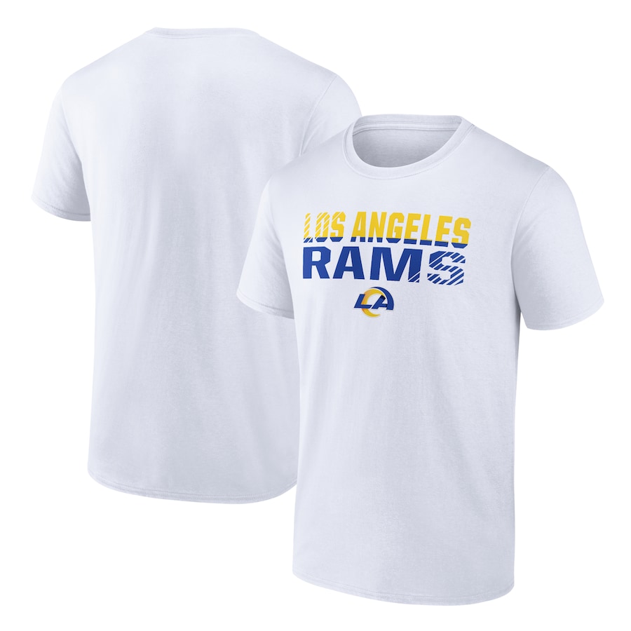 Los Angeles Rams White Fade Out Team T-Shirt - Man Los Angeles Rams White Fade Out Team T-Shirt - Man