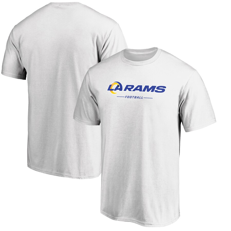 Los Angeles Rams White Team Lockup T-Shirt - Man Los Angeles Rams White Team Lockup T-Shirt - Man