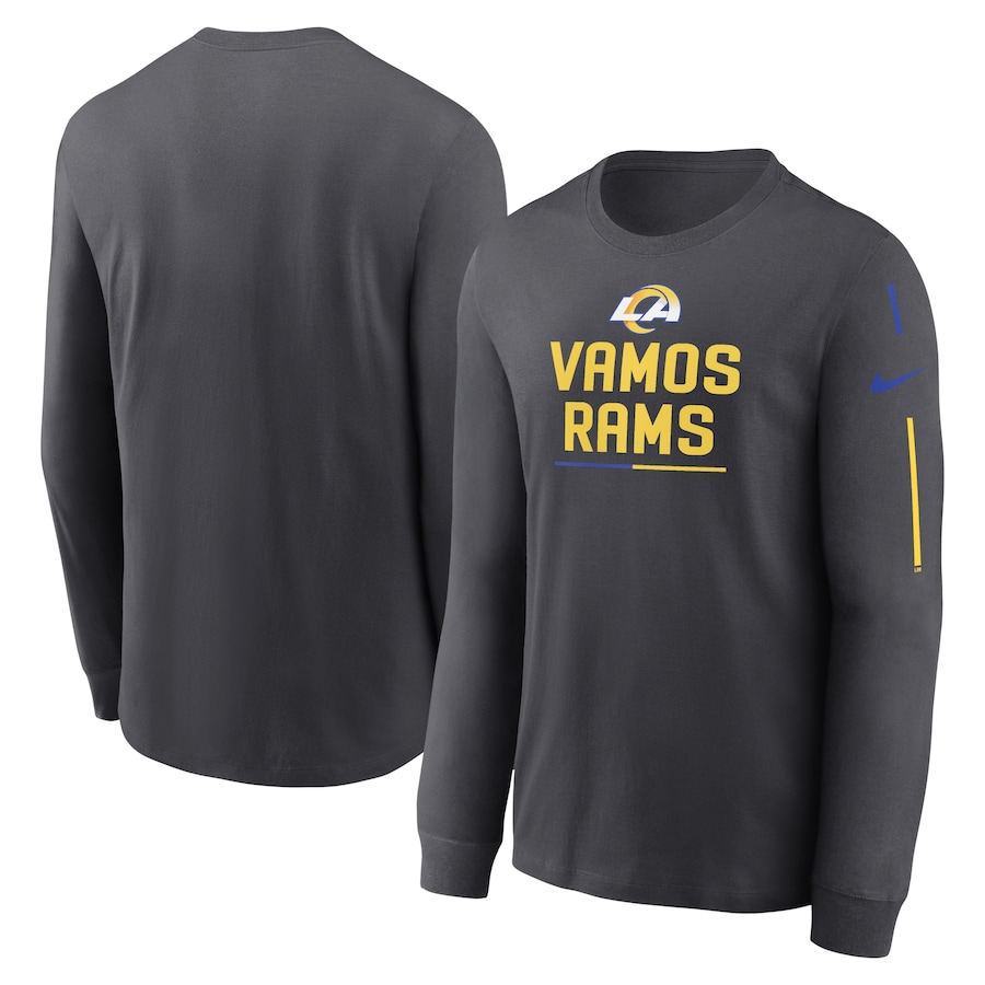 Los Angeles Rams Football Anthracite Team Slogan Long Sleeve T-Shirt - Man Los Angeles Rams Football Anthracite Team Slogan Long Sleeve T-Shirt - Man