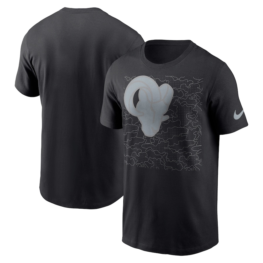 Los Angeles Rams Football Black RFLCTV T-Shirt - Man Los Angeles Rams Football Black RFLCTV T-Shirt - Man