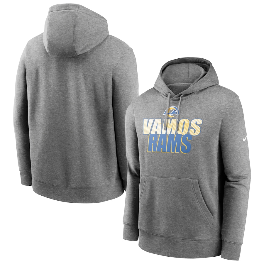 Los Angeles Rams Football Heathered Charcoal Fan Gear Local Club Pullover Hoodie - Man