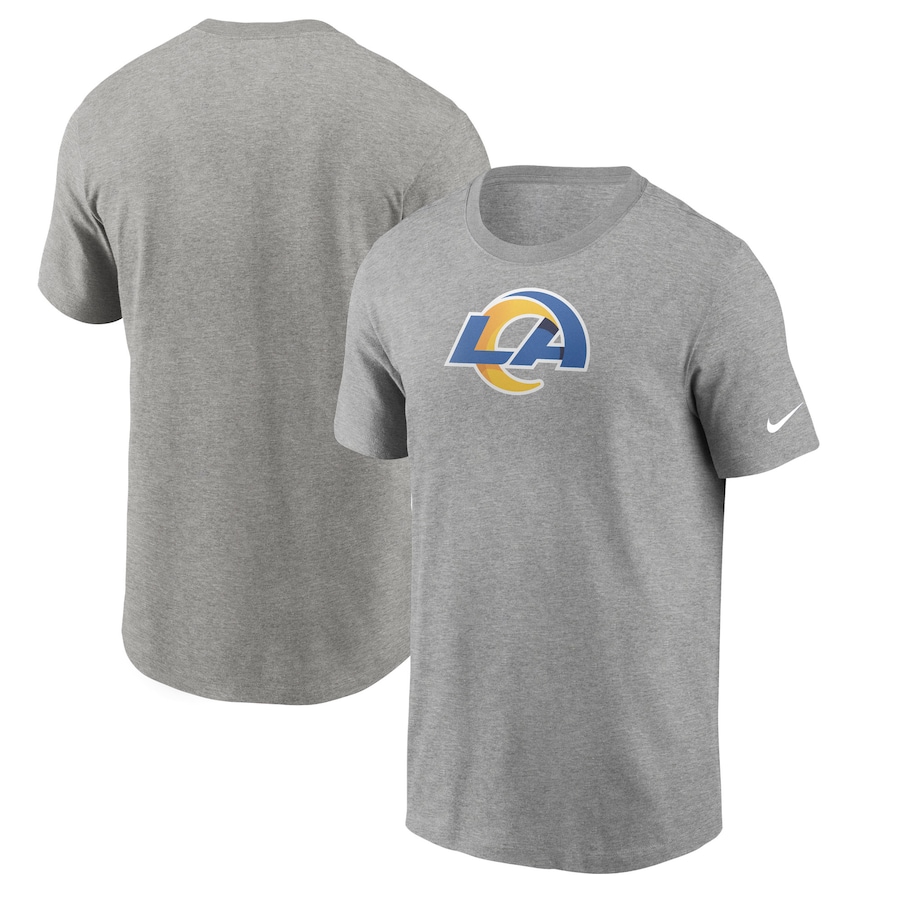 Los Angeles Rams Football Heathered Gray Primary Logo T-Shirt - Man Los Angeles Rams Football Heathered Gray Primary Logo T-Shirt - Man