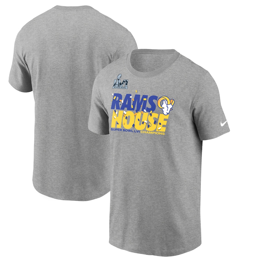 Los Angeles Rams Football Heathered Gray Super Bowl LVI Champions Local Pack Confetti T-Shirt - Man Los Angeles Rams Football Heathered Gray Super Bowl LVI Champions Local Pack Confetti T-Shirt - Man