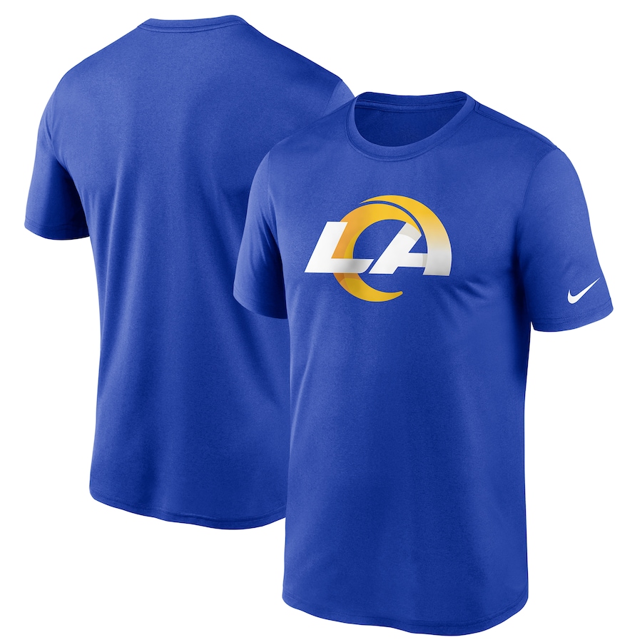 Los Angeles Rams Football Royal Logo Essential Legend Performance T-Shirt - Man Los Angeles Rams Football Royal Logo Essential Legend Performance T-Shirt - Man