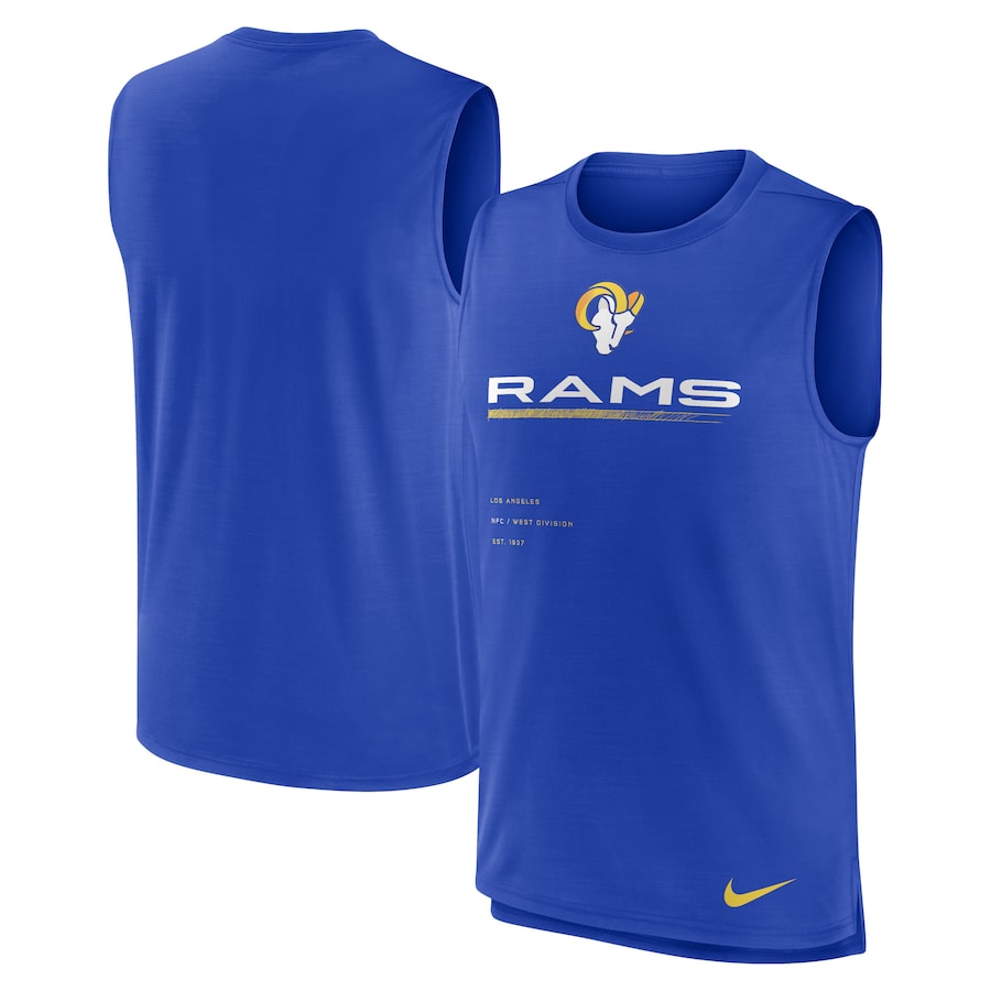Los Angeles Rams Football Royal Muscle Trainer Tank Top - Man Los Angeles Rams Football Royal Muscle Trainer Tank Top - Man