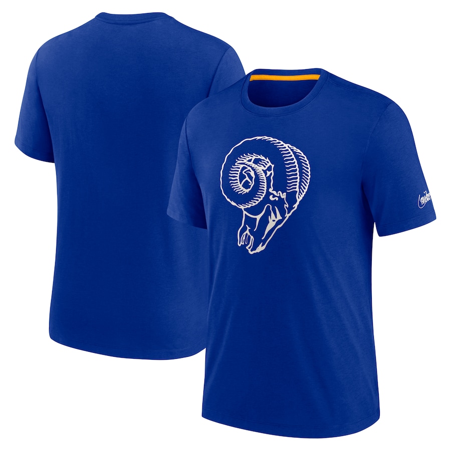 Los Angeles Rams Football Royal Rewind Playback Logo Tri-Blend T-Shirt - Man