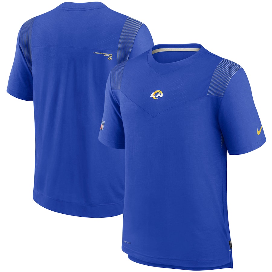 Los Angeles Rams Football Royal Sideline Player UV Performance T-Shirt - Man Los Angeles Rams Football Royal Sideline Player UV Performance T-Shirt - Man