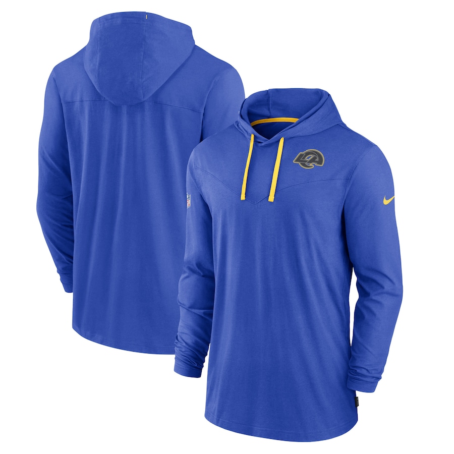 Los Angeles Rams Football Royal Sideline Pop Performance Pullover Long Sleeve Hoodie T-Shirt - Man