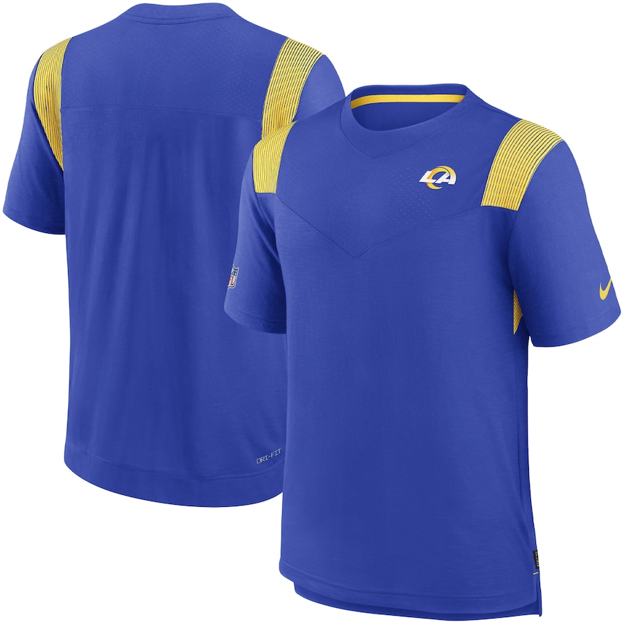 Los Angeles Rams Football Royal Sideline Tonal Logo Performance Player T-Shirt - Man Los Angeles Rams Football Royal Sideline Tonal Logo Performance Player T-Shirt - Man
