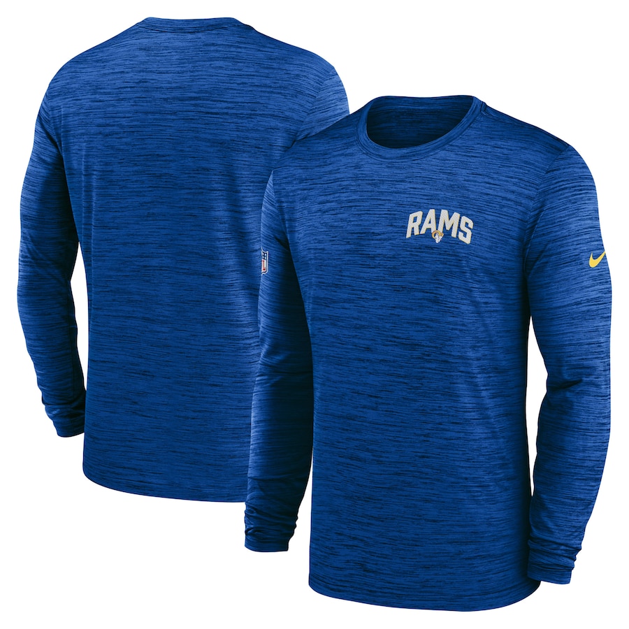 Los Angeles Rams Football Royal Sideline Velocity Athletic Stack Performance Long Sleeve T-Shirt - Man Los Angeles Rams Football Royal Sideline Velocity Athletic Stack Performance Long Sleeve T-Shirt - Man