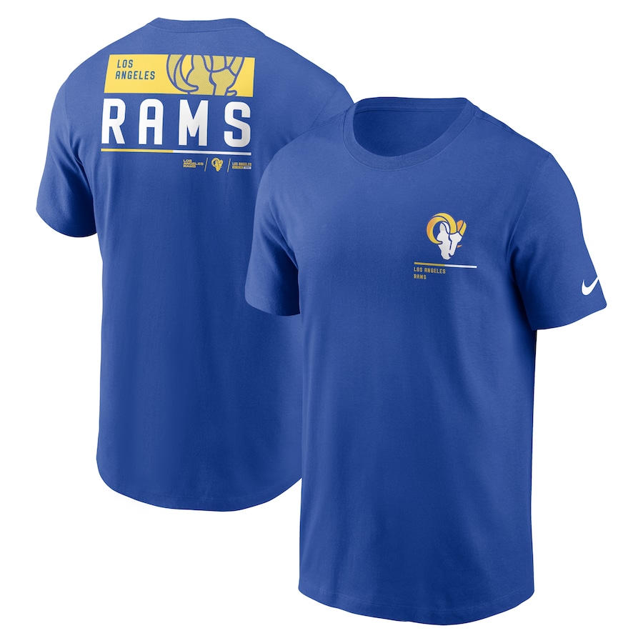 Los Angeles Rams Football Royal Team Incline T-Shirt - Man Los Angeles Rams Football Royal Team Incline T-Shirt - Man