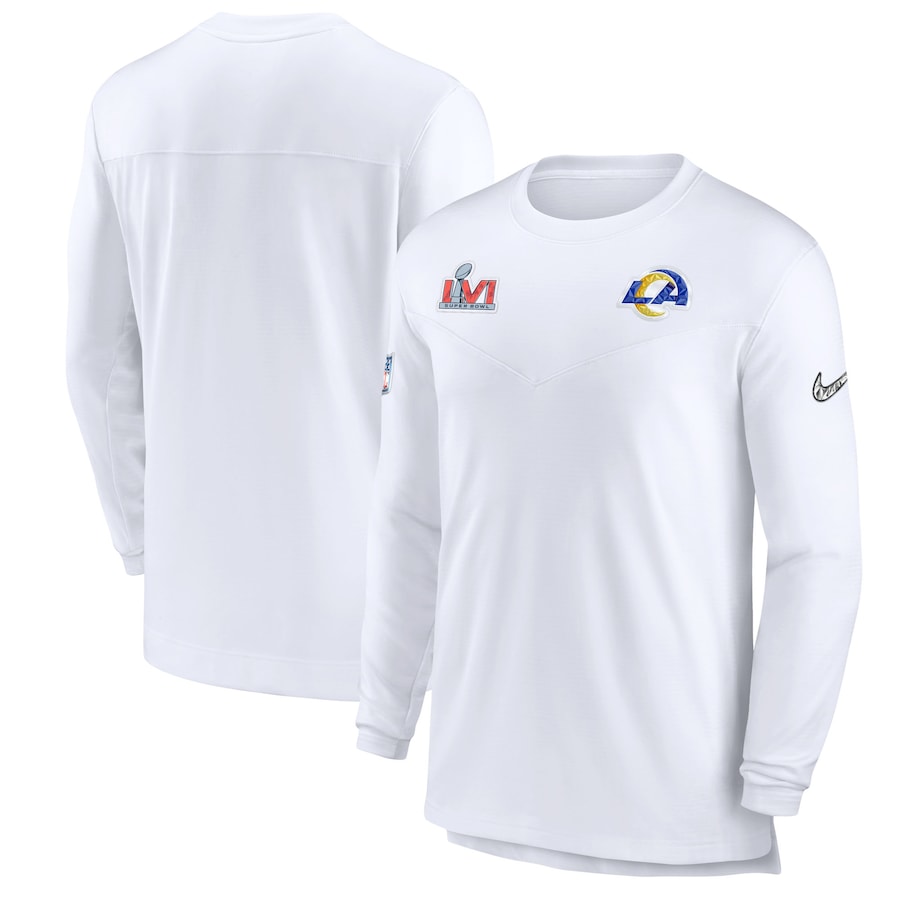 Los Angeles Rams Football Super Bowl LVI Bound White Diamond Collection Dry Long Sleeve T-Shirt - Man Los Angeles Rams Football Super Bowl LVI Bound White Diamond Collection Dry Long Sleeve T-Shirt - Man
