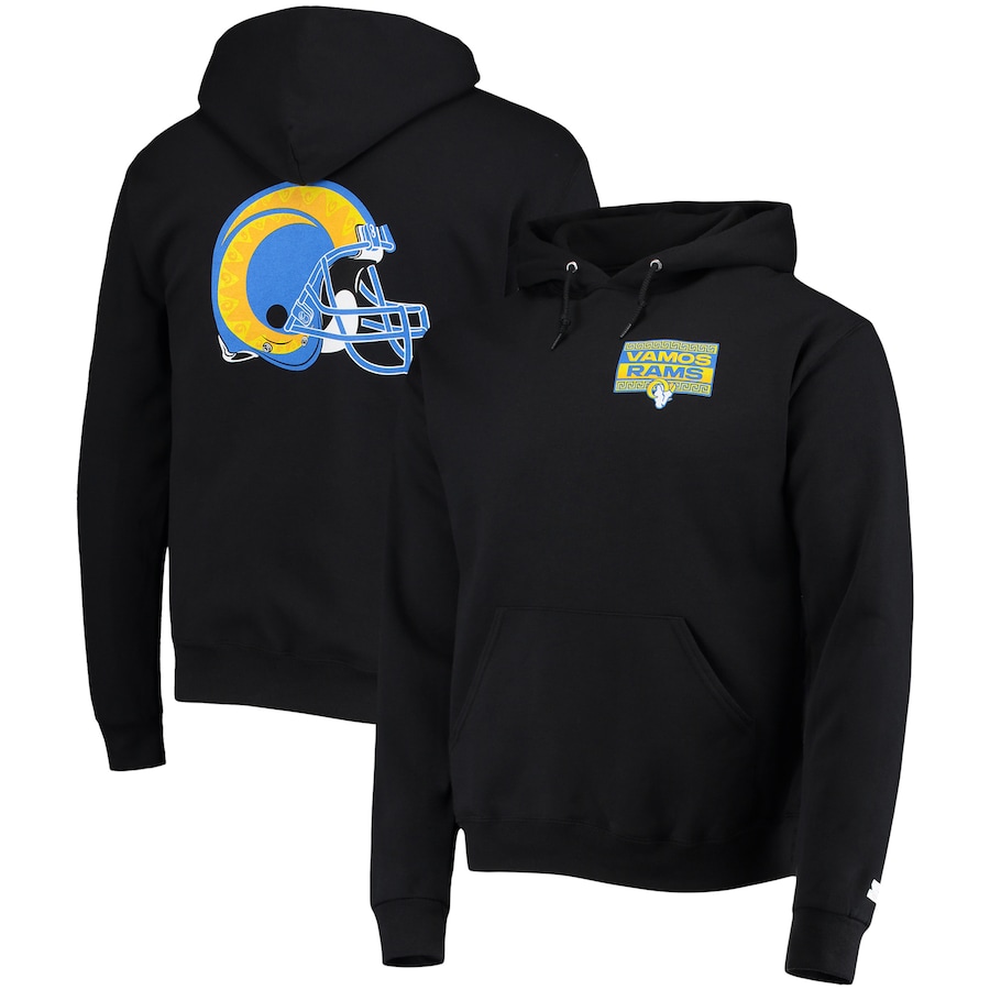 Los Angeles Rams Starter Black Vamos Rams Pullover Hoodie - Man Los Angeles Rams Starter Black Vamos Rams Pullover Hoodie - Man