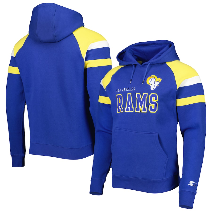 Los Angeles Rams Starter Royal Draft Fleece Raglan Pullover Hoodie - Man