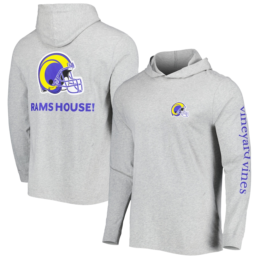 Los Angeles Rams Vineyard Vines Heathered Gray Local Long Sleeve Hoodie T-Shirt - Man Los Angeles Rams Vineyard Vines Heathered Gray Local Long Sleeve Hoodie T-Shirt - Man