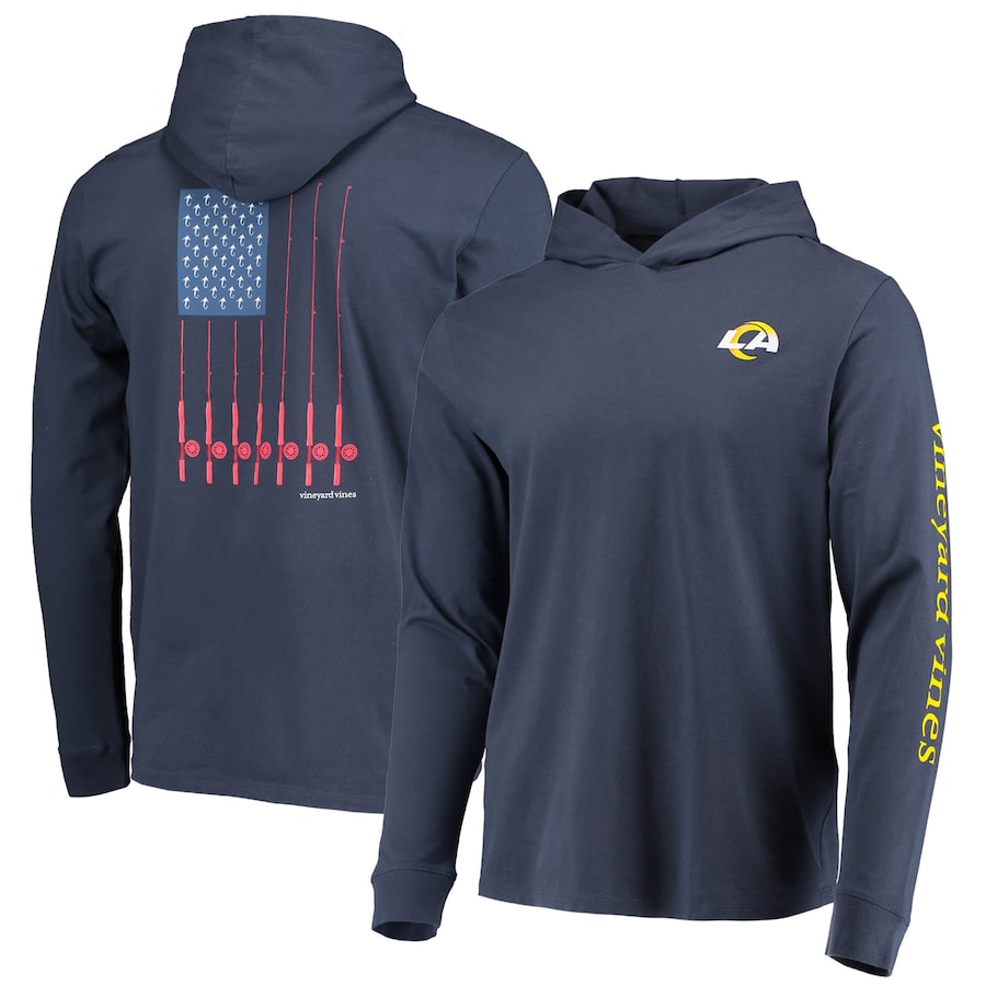 Los Angeles Rams Vineyard Vines Navy Hoodie Long Sleeve T-Shirt - Man Los Angeles Rams Vineyard Vines Navy Hoodie Long Sleeve T-Shirt - Man