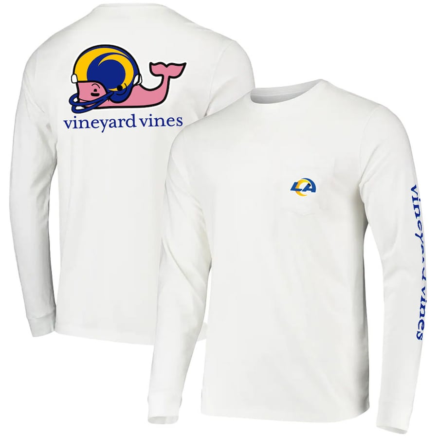 Los Angeles Rams Vineyard Vines White Whale Helmet Team Long Sleeve T-Shirt - Man Los Angeles Rams Vineyard Vines White Whale Helmet Team Long Sleeve T-Shirt - Man