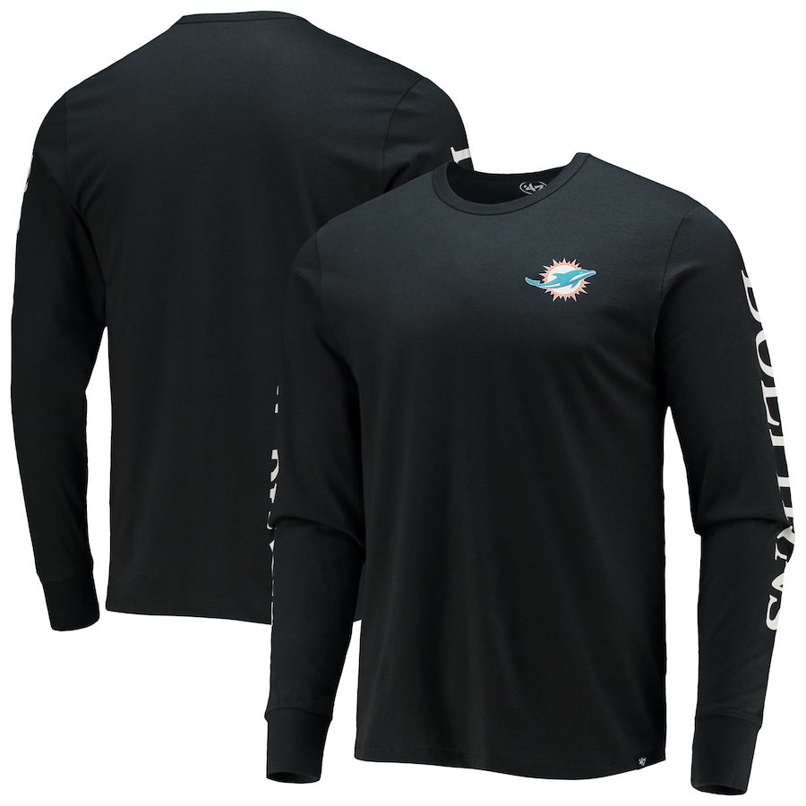Miami Dolphins '47 Black Franklin Long Sleeve T-Shirt - Man