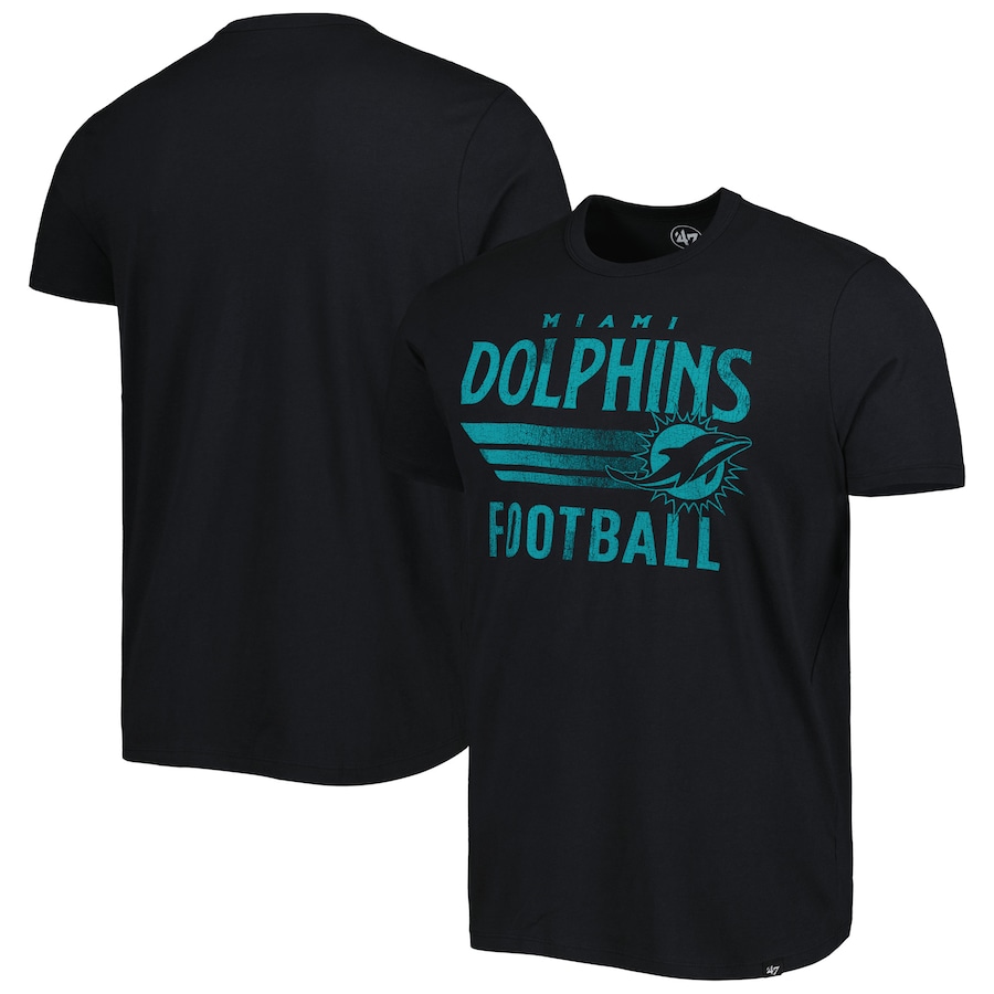 Miami Dolphins '47 Black Wordmark Rider Franklin T-Shirt - Man
