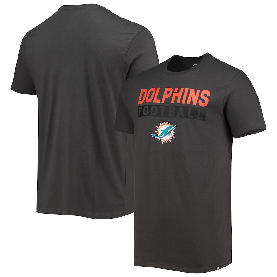 Miami Dolphins '47 Charcoal Dark Ops Super Rival T-Shirt - Man