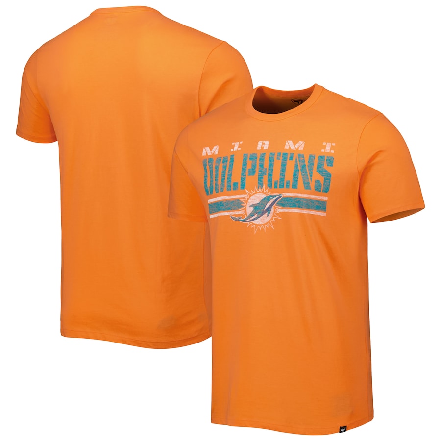 Miami Dolphins '47 Orange Team Stripe T-Shirt - Man