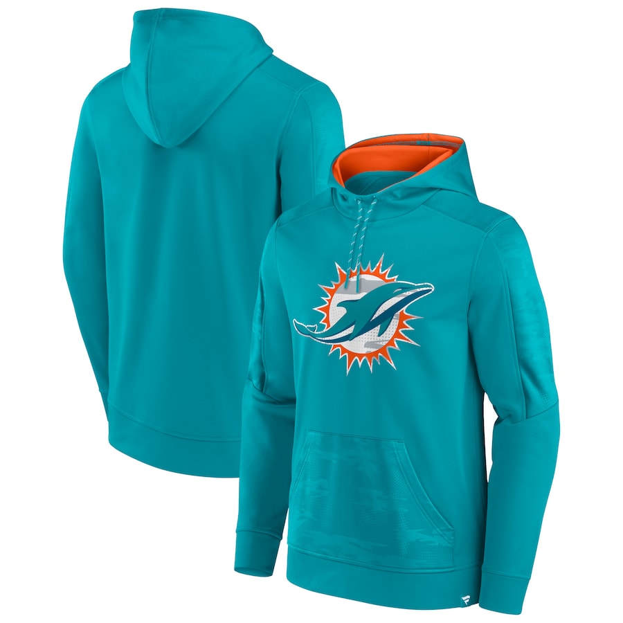 Miami Dolphins Aqua On The Ball Pullover Hoodie - Man Miami Dolphins Aqua On The Ball Pullover Hoodie - Man