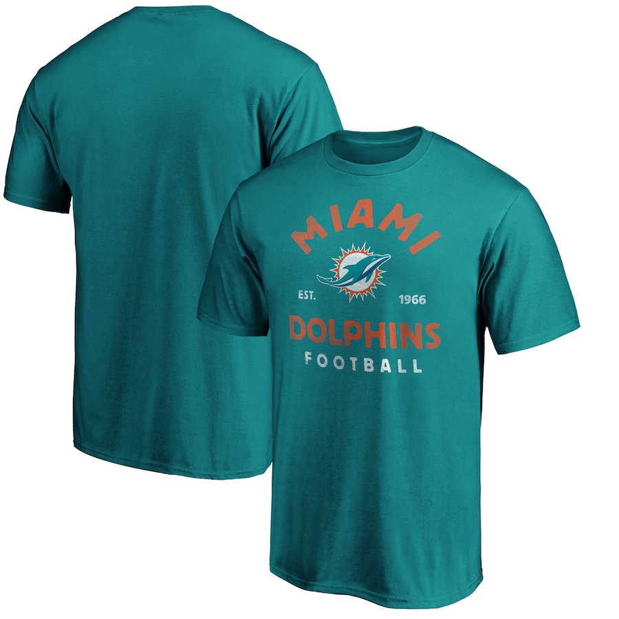 Miami Dolphins Aqua Vintage Arch T-Shirt - Man