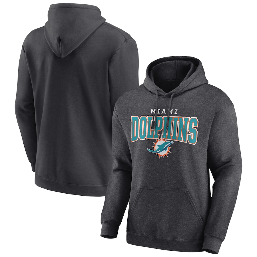 Miami Dolphins Charcoal Continued Dynasty Pullover Hoodie - Man
