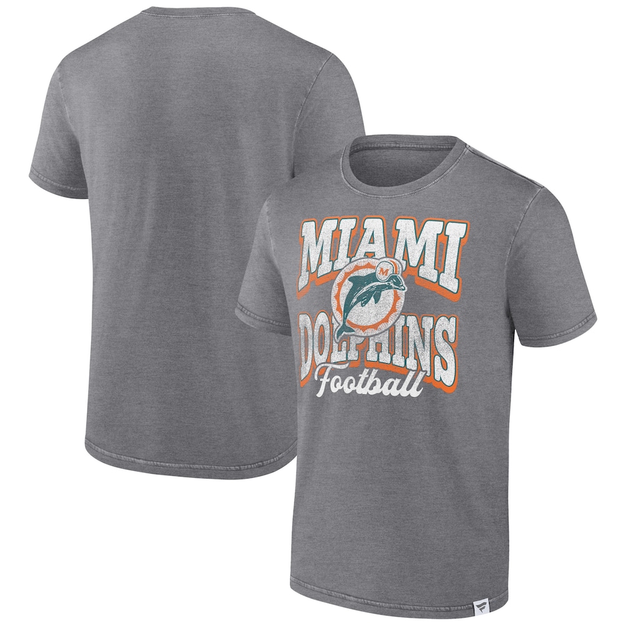 Miami Dolphins Heather Gray Force Out T-Shirt - Man