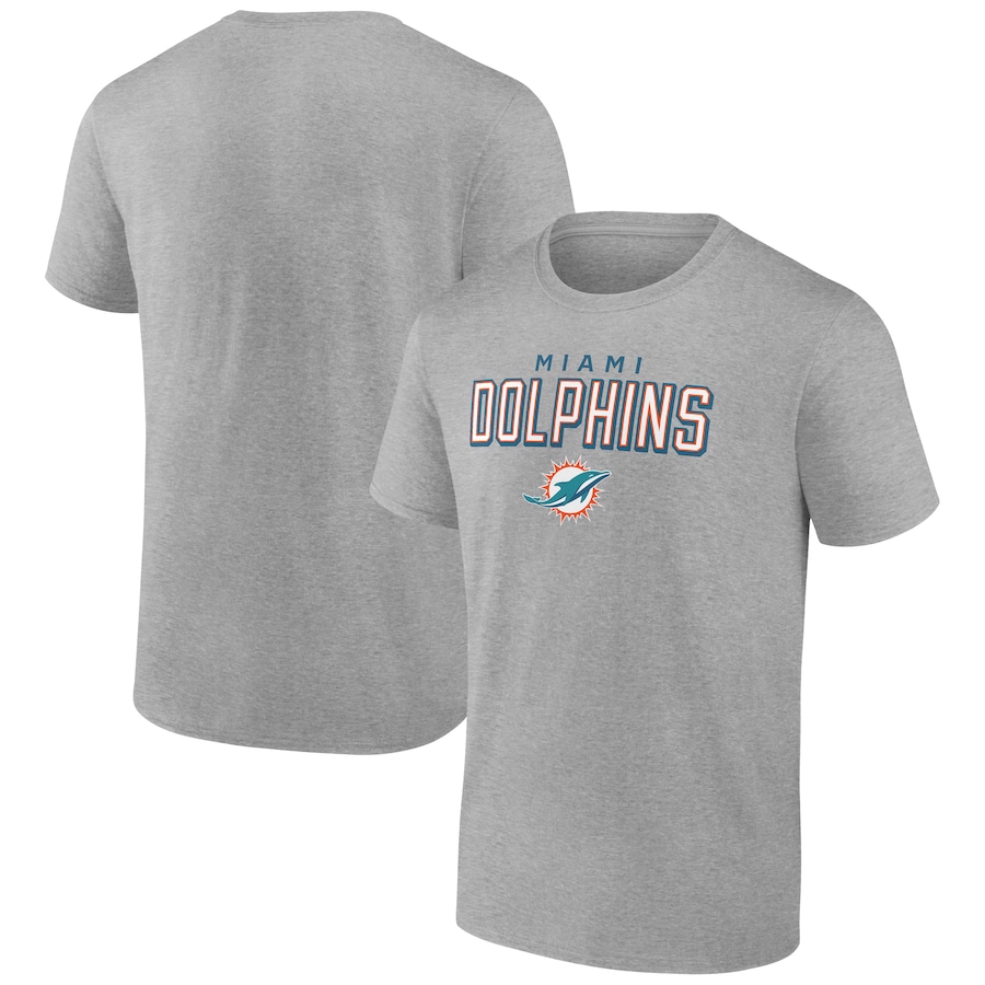 Miami Dolphins Heather Gray Swagger T-Shirt - Man