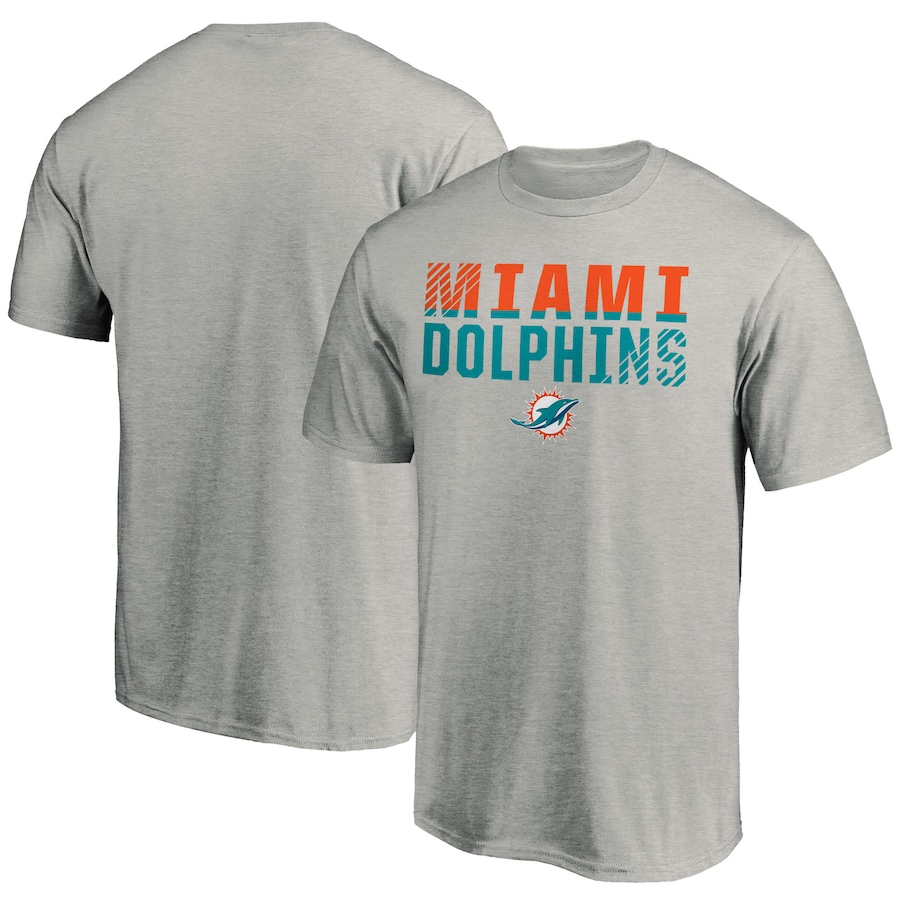 Miami Dolphins Heathered Gray Fade Out T-Shirt - Man Miami Dolphins Heathered Gray Fade Out T-Shirt - Man