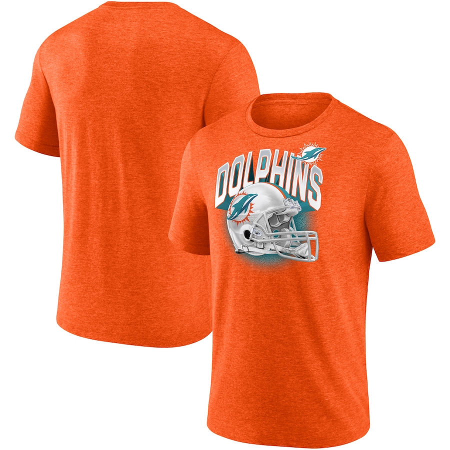 Miami Dolphins Heathered Orange End Around Tri-Blend T-Shirt - Man