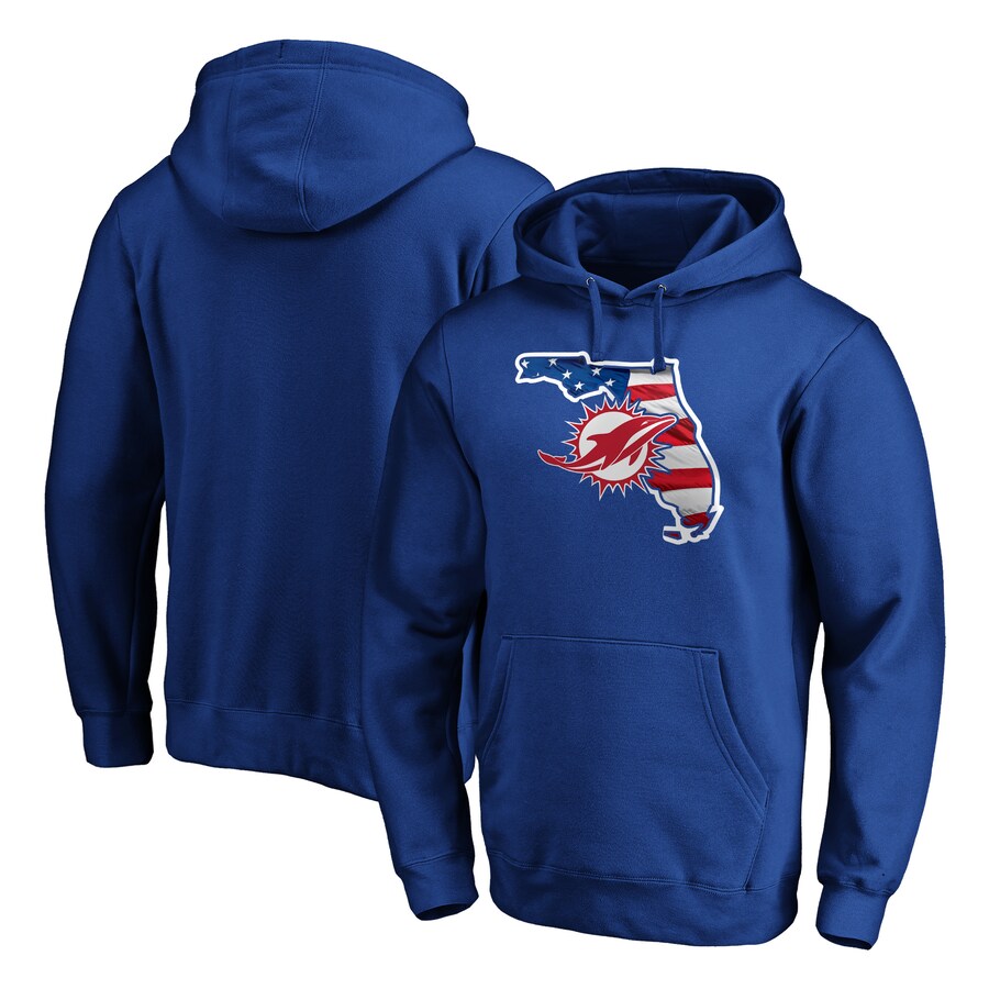 Miami Dolphins Royal Banner State Pullover Hoodie - Man Miami Dolphins Royal Banner State Pullover Hoodie - Man