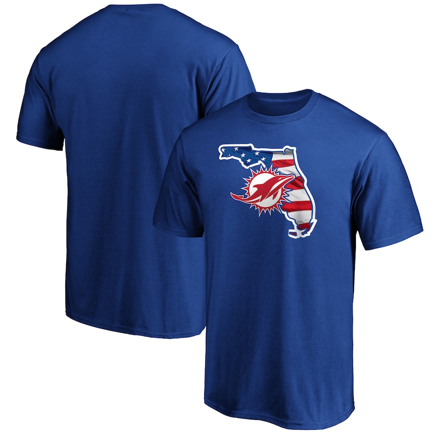 Miami Dolphins Royal Banner State T-Shirt - Man