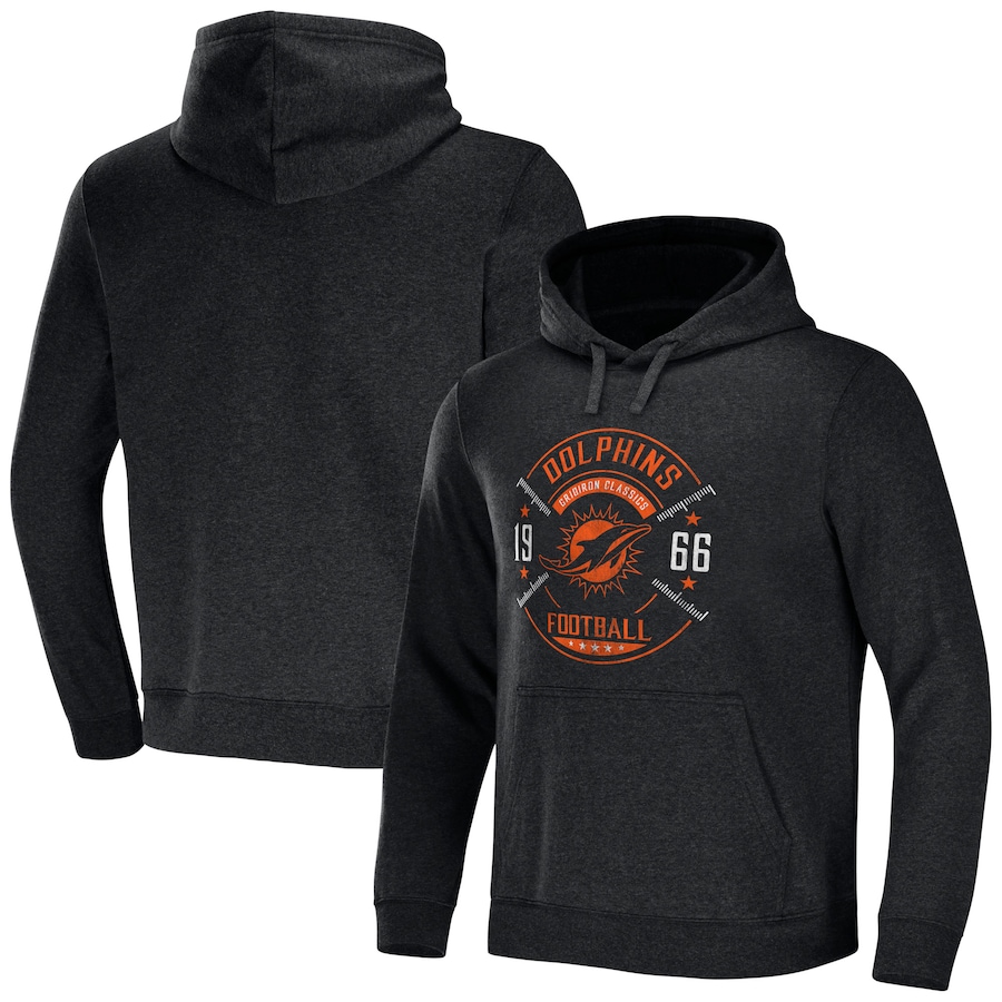 Miami Dolphins NFL x Darius Rucker Collection by USASportsStoreHeather Charcoal Radar Pullover Hoodie - Man